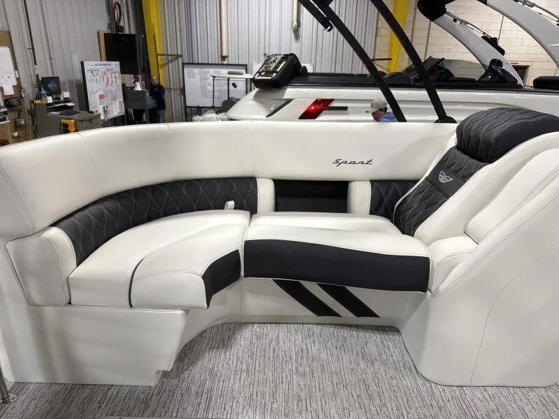 Slide: The Image of Luxurious seating in the 2026 Bennington 25RTFB boat. - 7