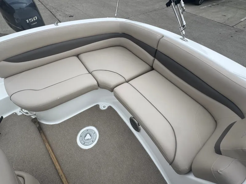 Slide: The Image of Hurricane SS203-OB 2013 boat with beige cushioned seating. - 15