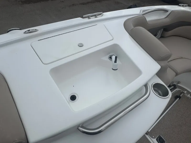 Slide: The Image of Hurricane SS203-OB 2013 boat with integrated sink and seating area. - 27
