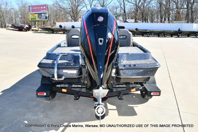 Slide: The Image of 2026 Nitro Z19 XL Pro boat on trailer, rear view. - 23