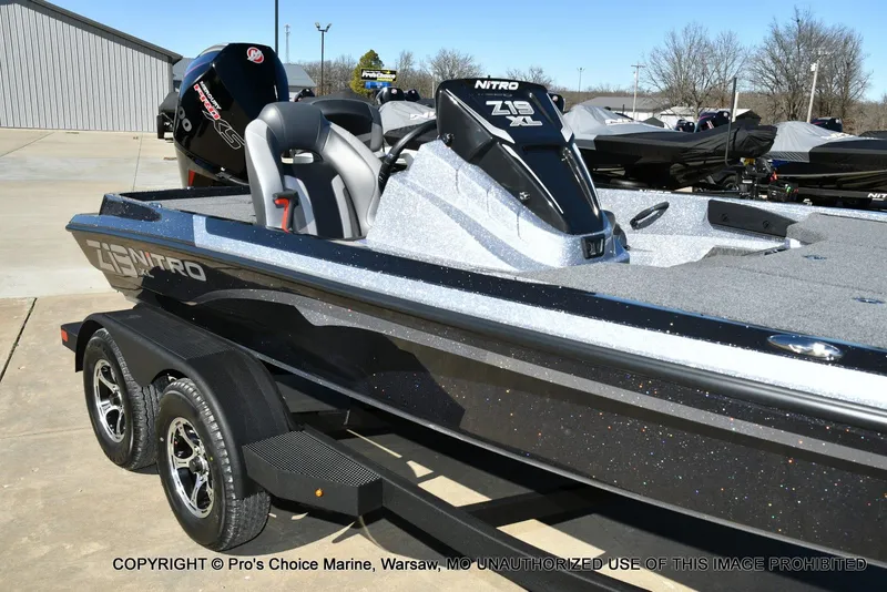 Slide: The Image of 2026 Nitro Z19 XL Pro boat on trailer, sleek and modern. - 4