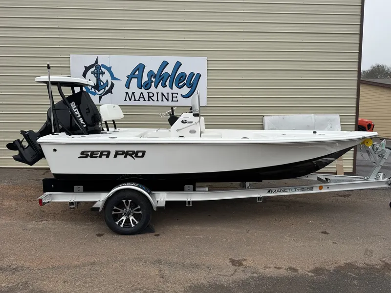 Slide: The Image of 2026 Sea Pro 172 Bay boat at Ashley Marine. - 1