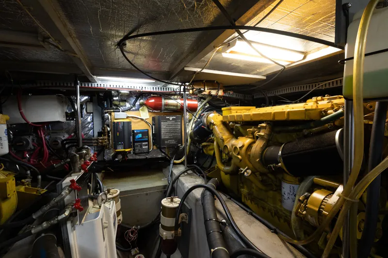 Slide: The Image of Engine room of 1994 Carver 440 Aft Cabin Yacht. - 25