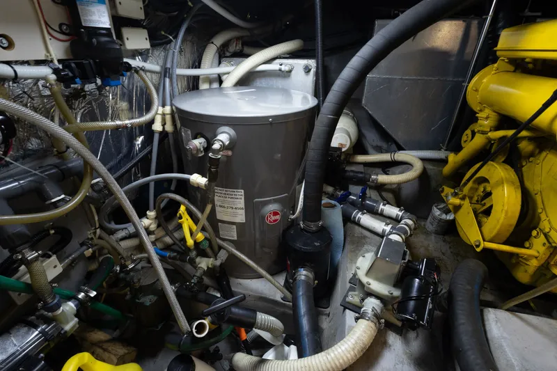 Slide: The Image of Engine room of 1994 Carver 440 Aft Cabin Yacht. - 26