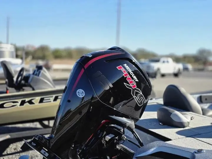 Slide: The Image of 2026 Nitro Z17 with Mercury Pro XS outboard motor. - 11
