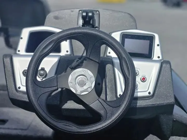 Slide: The Image of Steering wheel of Tracker Pro Team 175 boat, year 2026. - 17