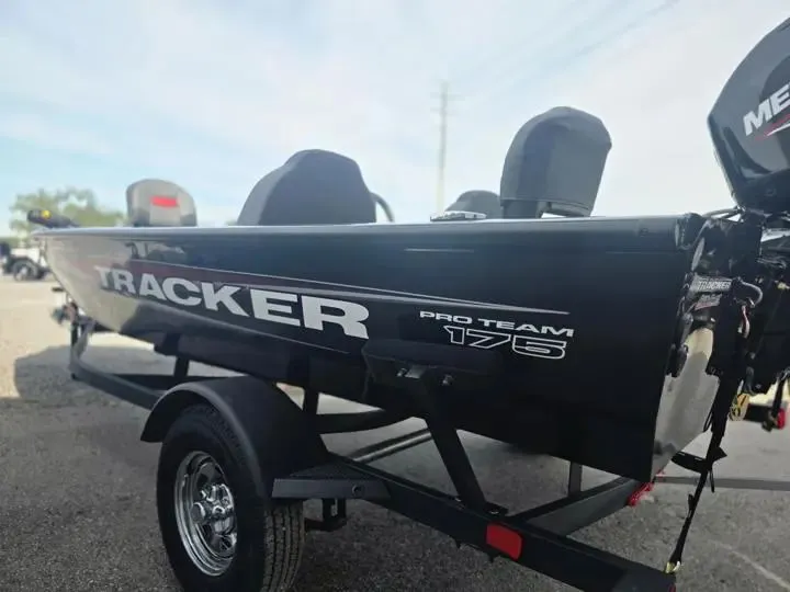 Slide: The Image of 2026 Tracker Pro Team 175 boat on trailer, side view. - 5