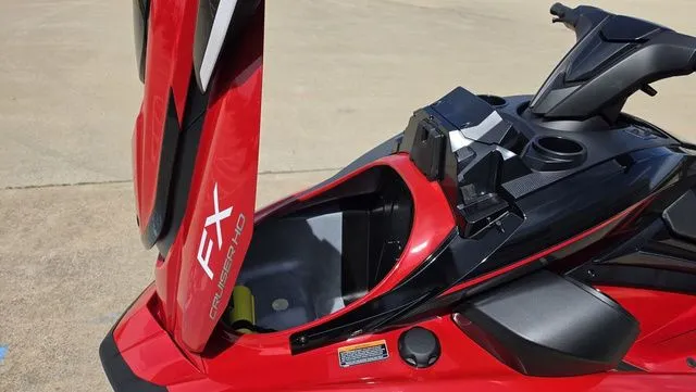Slide: The Image of 2026 Yamaha WaveRunner FX Cruiser HO in red, close-up of storage compartment. - 20