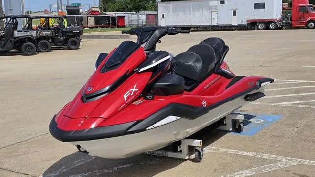 Slide: The Image of 2026 Yamaha WaveRunner FX Cruiser HO in red on parking lot. - 6