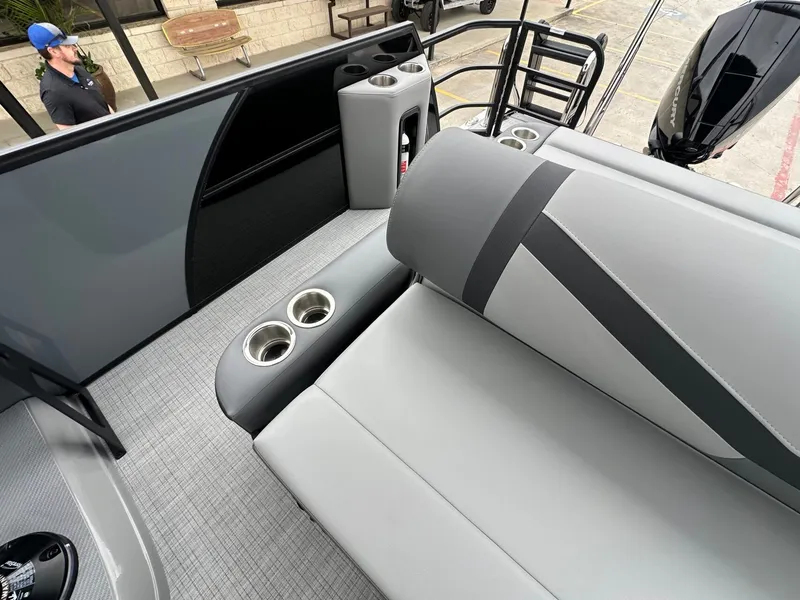 Slide: The Image of Interior of Trifecta 22 UL CS pontoon boat, model year 2026. - 15