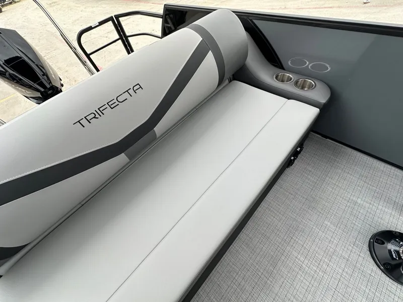 Slide: The Image of Trifecta 22 UL CS 2026 boat seat with cup holders. - 17