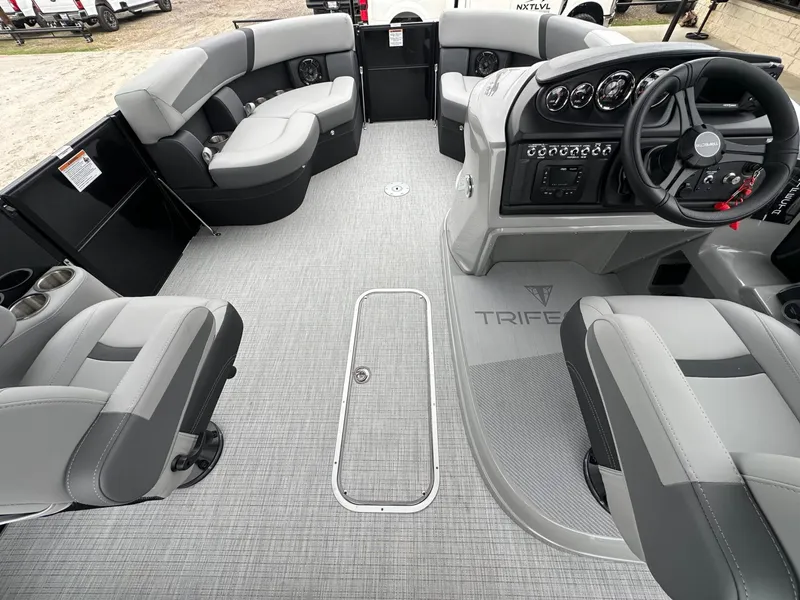 Slide: The Image of Interior of Trifecta 22 UL CS pontoon boat, model year 2026. - 19