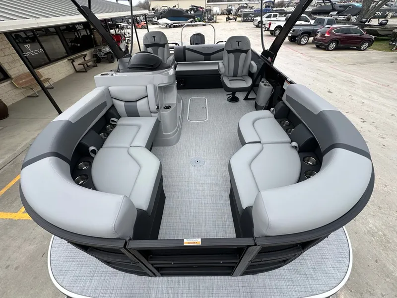 Slide: The Image of Interior of Trifecta 22 UL CS pontoon boat, model year 2026. - 25