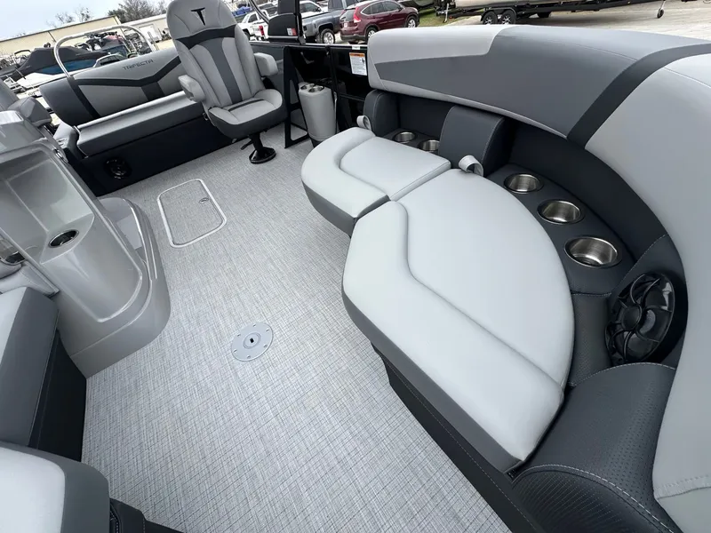 Slide: The Image of Interior of Trifecta 22 UL CS pontoon boat, model year 2026. - 28