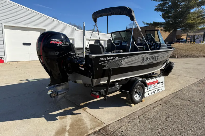 Slide: The Image of 2020 Lund 1875 Impact XS boat with Mercury Pro XS engine on trailer. - 7