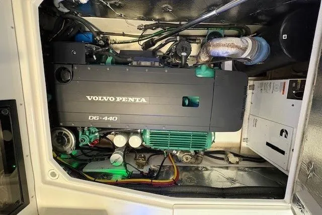 Slide: The Image of 2022 Cutwater C-30 Sedan engine room featuring Volvo Penta D6-440 engine. - 26