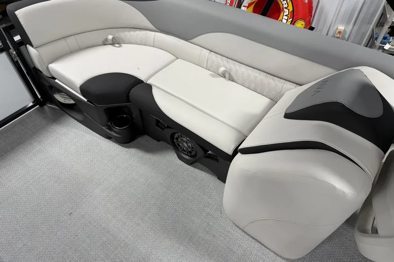 Slide: The Image of 2026 Avalon LSZ Quad Lounge 23' interior with luxurious seating and modern design. - 18