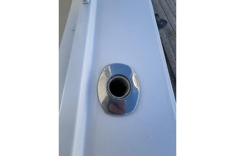 Slide: The Image of Chrome rod holder on 2017 Regulator 31 boat deck. - 20