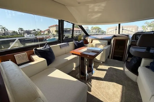 Slide: The Image of Luxurious interior of a 2015 Prestige 500 yacht with modern furnishings. - 28