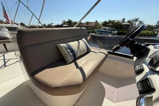 Slide: The Image of Luxurious bathroom interior of a 2015 Prestige 500 yacht, featuring modern fixtures and elegant design. - 65