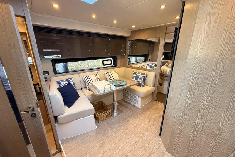 Slide: The Image of Luxurious interior of 2018 Azimut Atlantis 43 yacht with elegant seating and modern decor. - 14