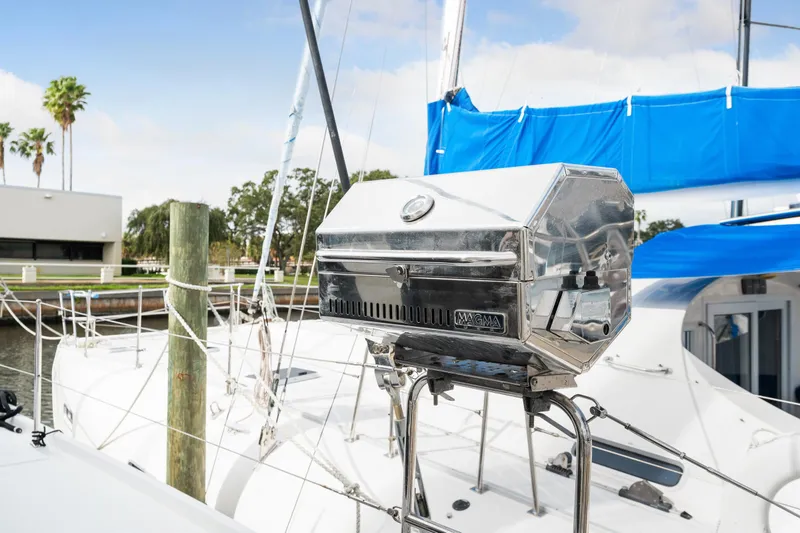 Slide: The Image of Stainless steel grill on 2018 Lagoon 42 catamaran deck. - 29