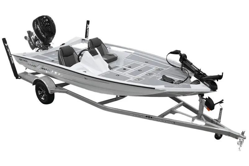 Slide: The Image of Manufacturer Provided Image: 2026 Xpress H18C Crappie boat on trailer, featuring sleek design and modern equipment. - 10