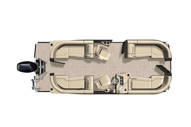The Image of Manufacturer Provided Image: 2021 Barletta C22QC pontoon boat interior layout, top view. - 0