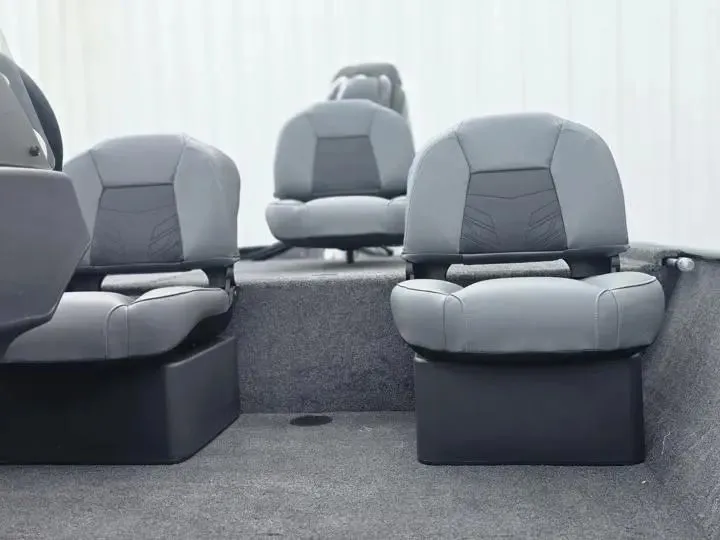 Slide: The Image of Interior of 2026 Tracker Bass Tracker Classic XL with gray seats. - 13