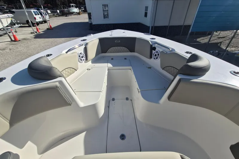 Slide: The Image of 2026 Key West 263 FS boat interior with spacious seating and modern design. - 10