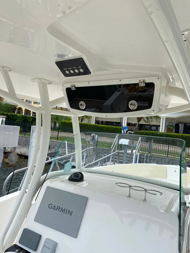Slide: The Image of Interior view of a 2020 Century 3200 boat with Garmin equipment. - 8
