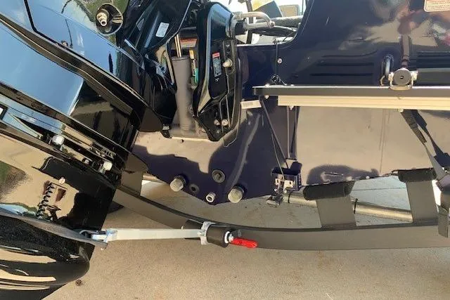Slide: The Image of 2026 Tracker Pro Guide V-175 WT boat engine and transom detail. - 18