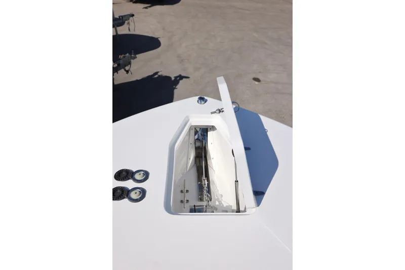Slide: The Image of 2026 Sea Hunt Gamefish 27 Forward Seating anchor compartment detail. - 23