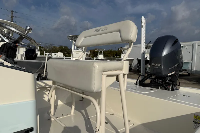 Slide: The Image of 2015 Pathfinder 2200 Tournament Edition boat with Yamaha 200 engine and helm seating. - 5