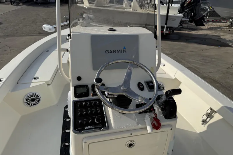 Slide: The Image of 2015 Pathfinder 2200 Tournament Edition boat console with Garmin navigation system. - 8