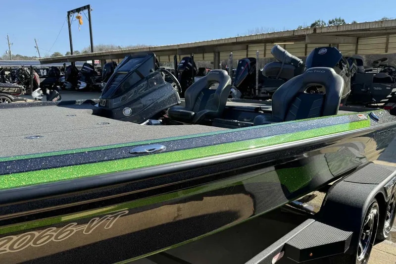 Slide: The Image of 2023 Nitro Z19 Pro boat with sleek design and vibrant green accents. - 4