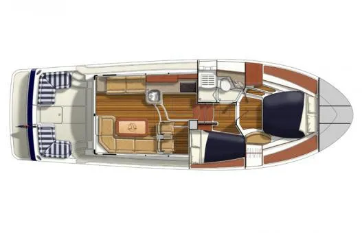 Slide: The Image of Floor plan of the 2017 Back Cove 37 boat. - 18
