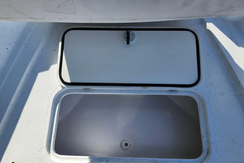 Slide: The Image of Open storage compartment on 2018 Glasstream 17 CCR boat deck. - 35