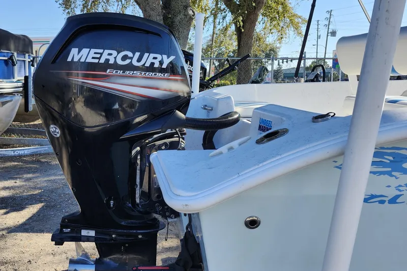 Slide: The Image of 2018 Glasstream 17 CCR boat with Mercury FourStroke engine, parked outdoors. - 7