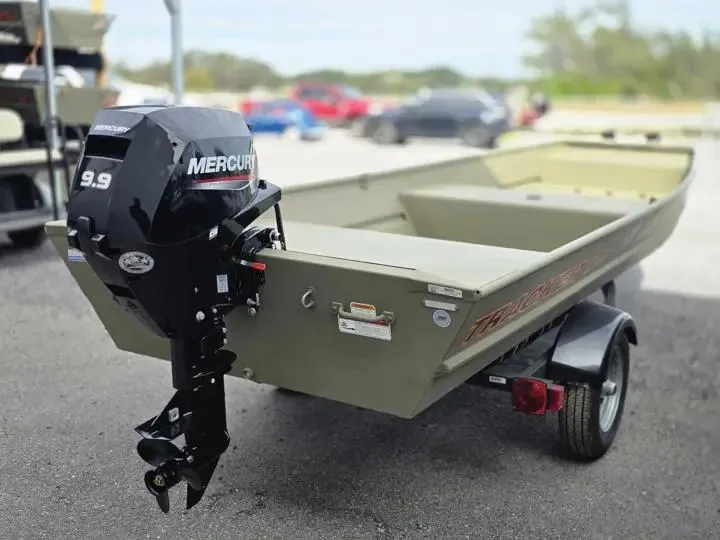 Slide: The Image of 2026 Tracker Grizzly 15 Jon boat with Mercury 9.9 engine. - 4