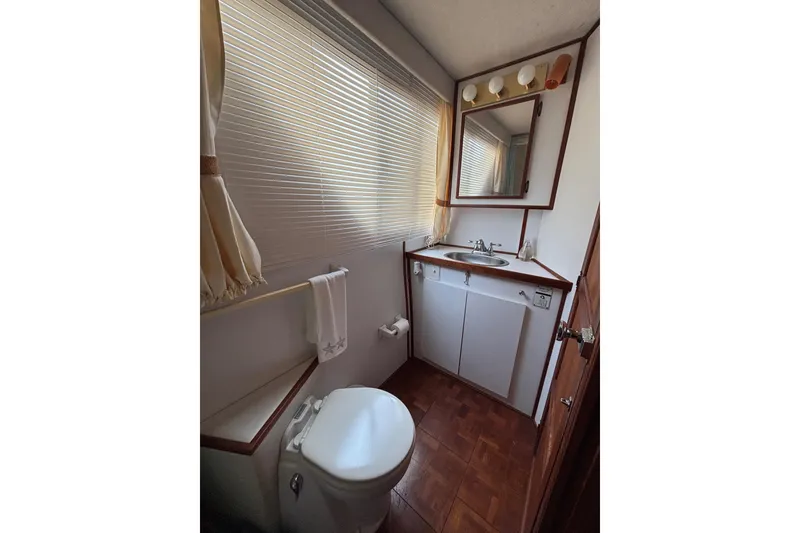 Slide: The Image of 1994 Harbor Master 52 Coastal Cruiser Guest/Day Head with Shower Stall - 30