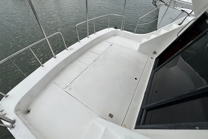 Slide: The Image of 1994 Harbor Master 52 Coastal Cruiser Aft Deck/Engine Compartment - 8