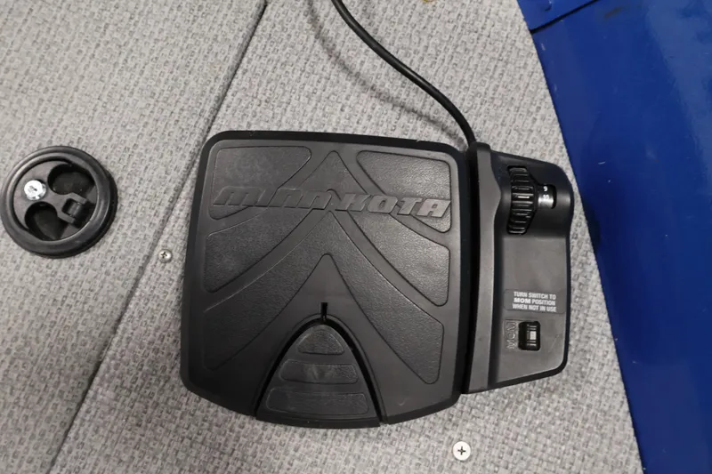 Slide: The Image of Minn Kota foot pedal on 2017 Polar Kraft Outlander 156 SC boat deck. - 14
