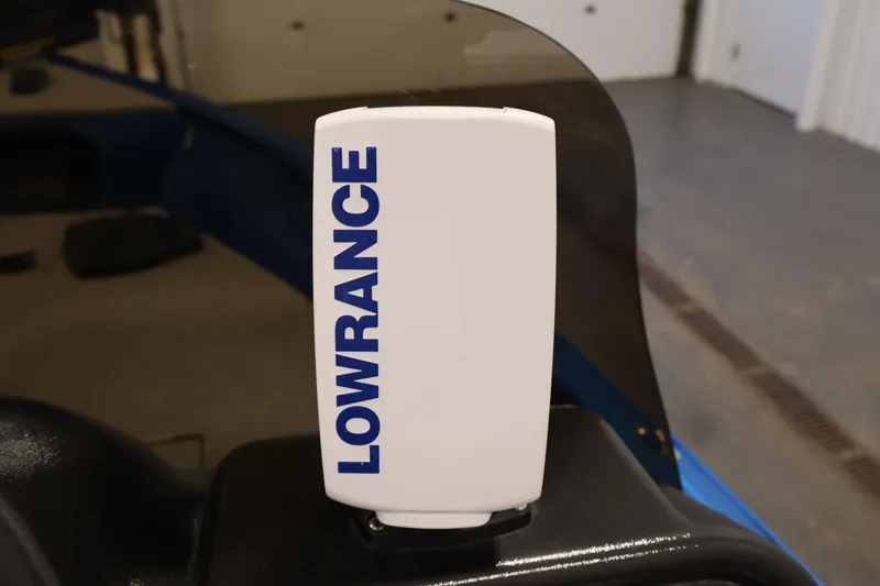 Slide: The Image of Lowrance device on 2017 Polar Kraft Outlander 156 SC boat dashboard. - 23