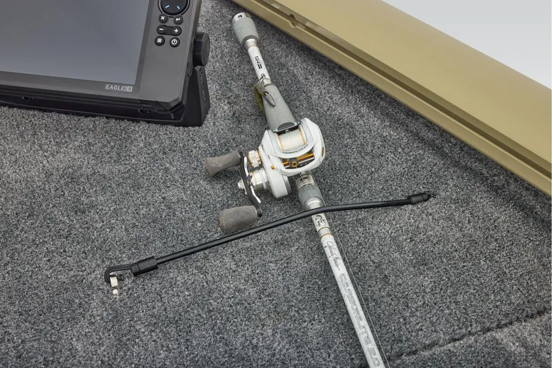 Slide: The Image of Manufacturer Provided Image: Fishing rod and electronic device on Tracker Pro Team 195 boat, 2026 model. - 22