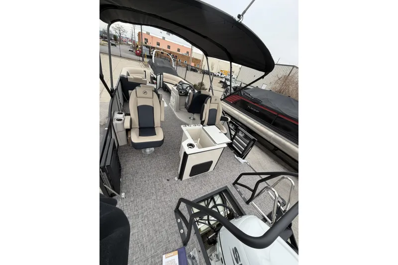 Slide: The Image of 2026 Flagship D22RF Ext. Deck boat with spacious seating and modern design. - 11