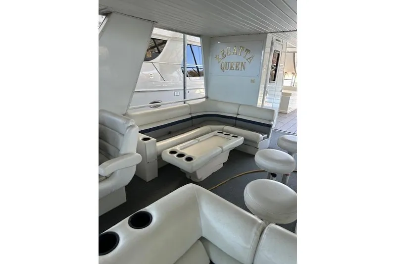 Slide: The Image of Microwave and fridge inside 2008 Destination Yachts 45X14 boat kitchen area. - 8