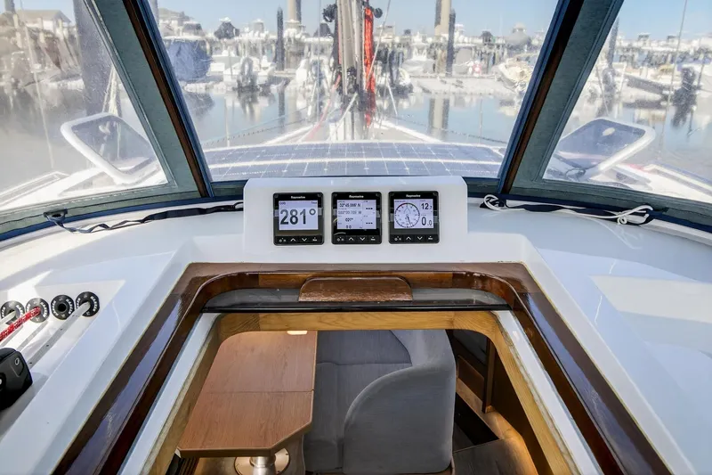 Slide: The Image of Interior view of 2024 Southerly 420 yacht with navigation instruments. - 22