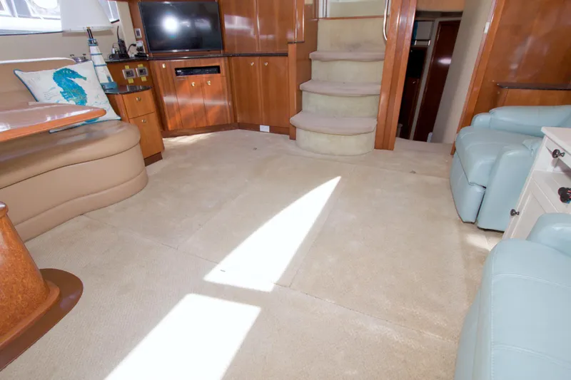 Slide: The Image of Interior of 2007 Meridian 459 Motoryacht with plush seating and entertainment area. - 72