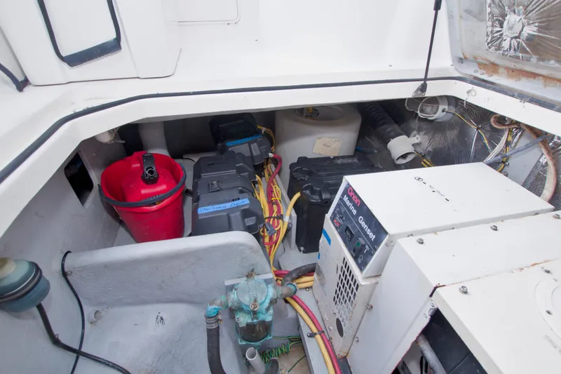 Slide: The Image of Engine room of 2007 Meridian 459 Motoryacht with generator and equipment. - 96
